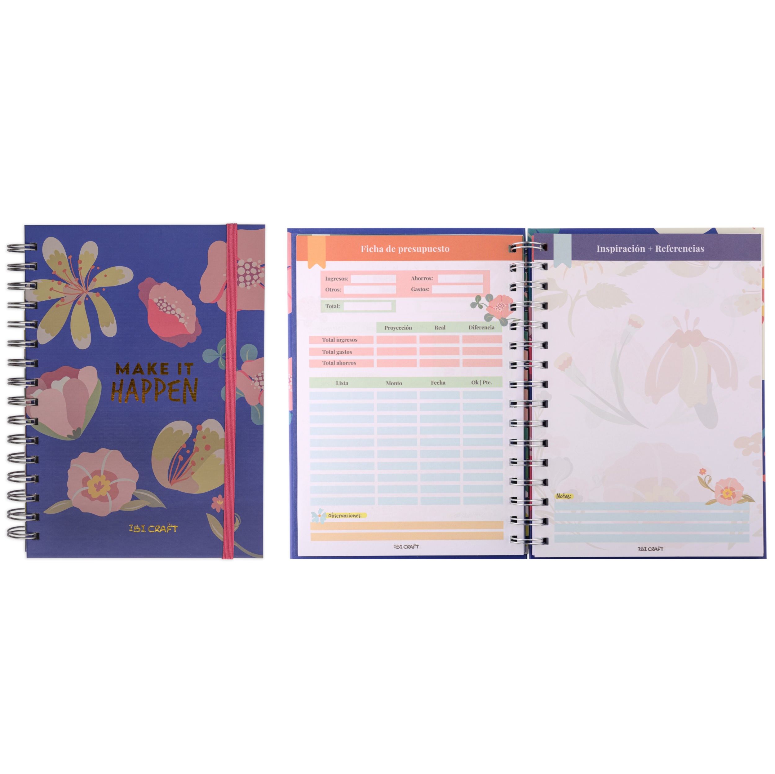 CUADERNO A5 PLANIFICADOR IBI CRAFT, T.DURA MAKE IT HAPPEN
