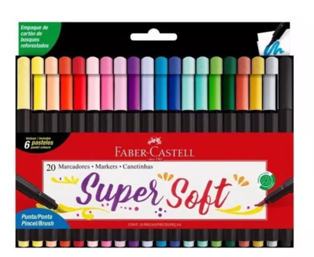 Marcadores Punta Pincel X 20 U. Faber Castell