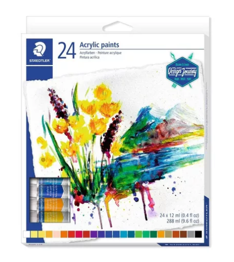 24 Tubos De 12ml Pintura Acrílica Staedtler Colores Intensos