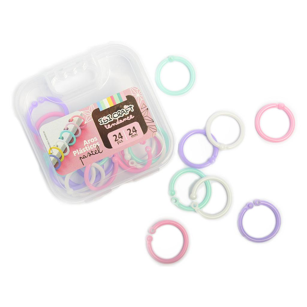 Aros Plasticos Pastel 24 mm  24 pcs