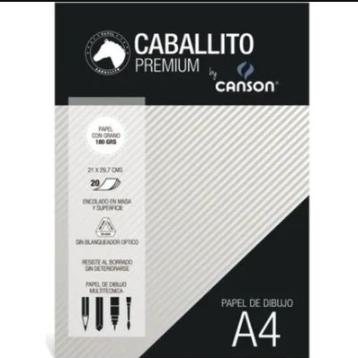BLOCK A4 CABALLITO 180GRS 20H