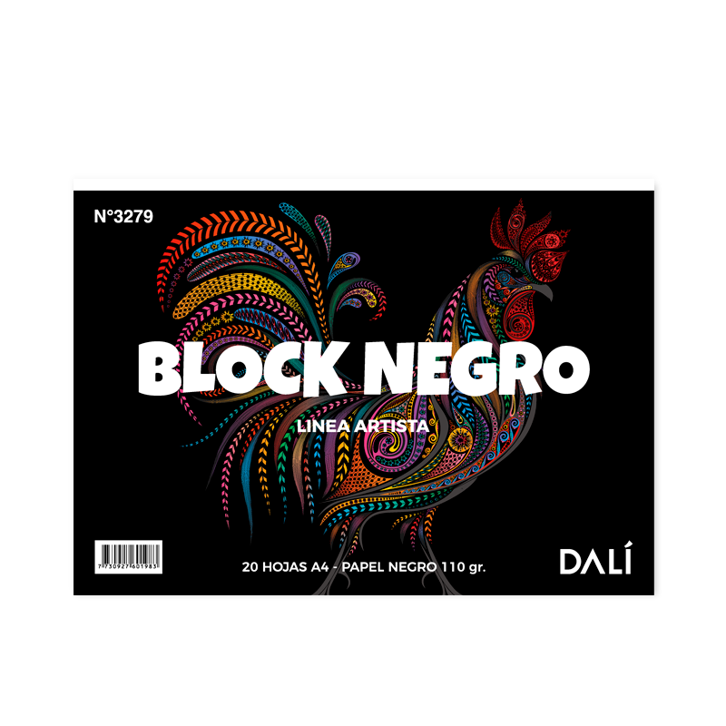 BLOCK A4 NEGRO LINEA ARTISTA 110 GR 20 HOJAS