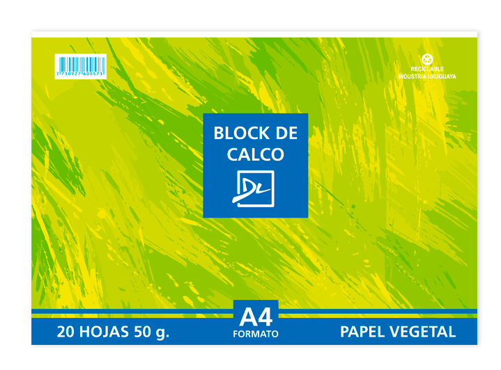 BLOCK DE CALCO A4 50 GR 20 HOJAS