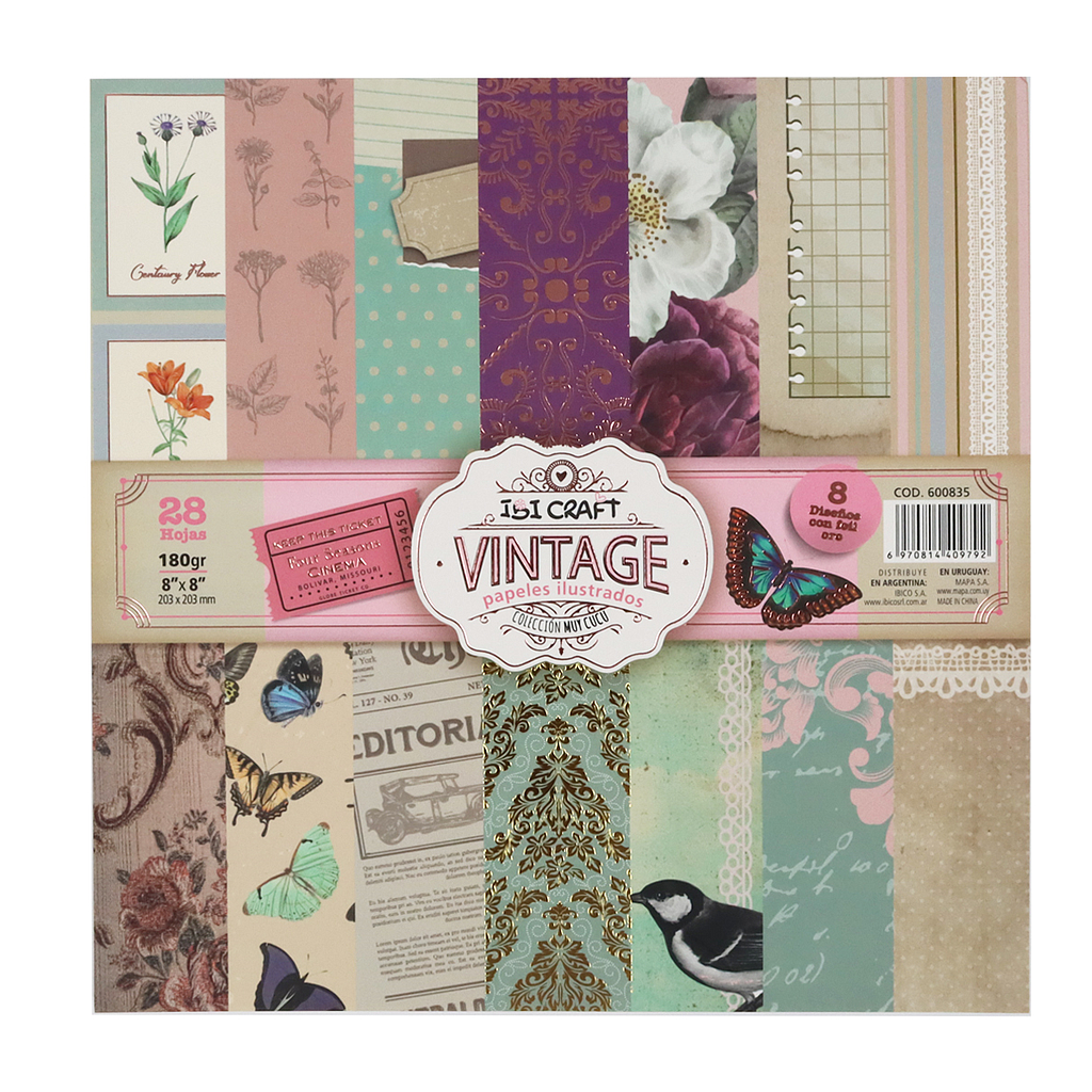 Block Papeles Ilustrados Vintage Ibi Craft MUY CUCÚ