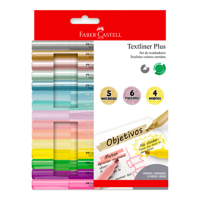 Set Destacador Textliner Plus x15 Faber-Castell