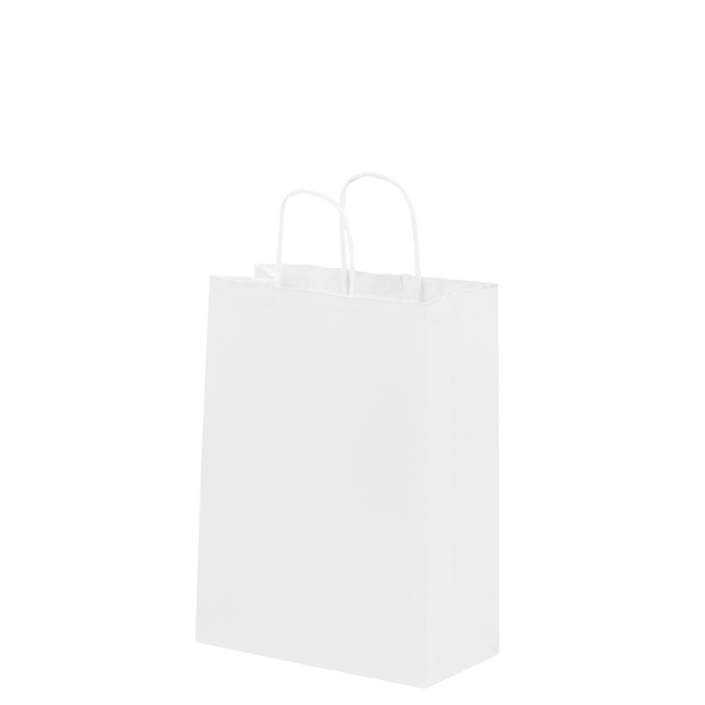 Bolsas De Papel Chicas Con Asa Pack X12 Blanca