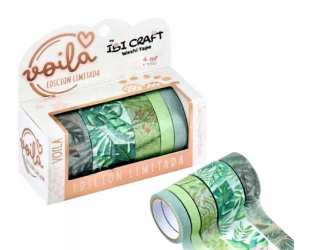 Cinta Adhesiva Decorativa Washi Tape Iselahojas X 5