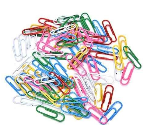 CLIPS 28 ML 100 PIEZAS NIQUELADOS COLORES