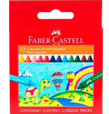 CRAYONES DE CERA DELGADOS 12