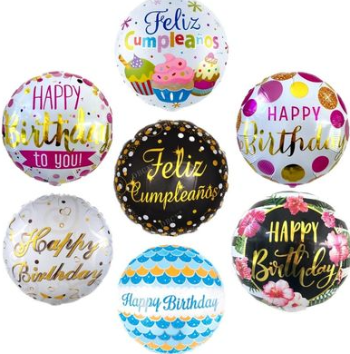 Globos Metalizados Feliz cumpleaños