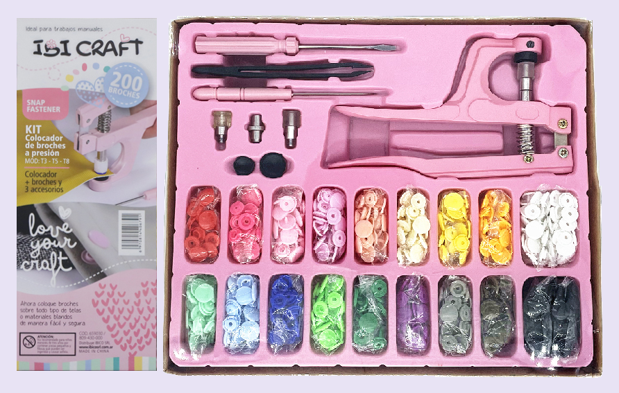 Kit Colocador Broches A Presión Ibi Craft Ideal Scrapbooking