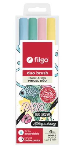 marcador Filgo duo brush pen - estuche 4 tonos piel