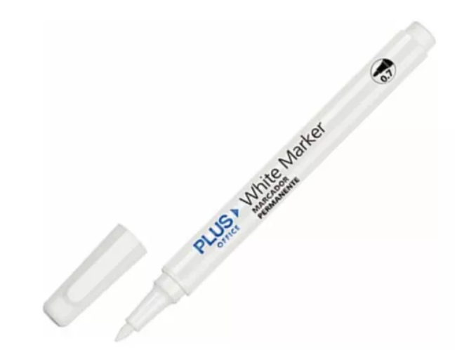 Marcador permanente blanco 0.7mm Plus Office