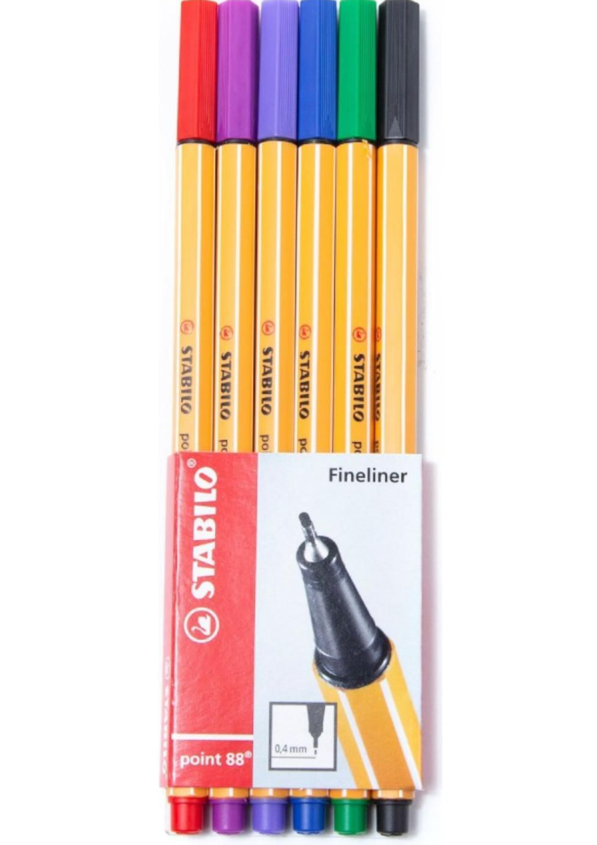 Marcador Stabilo point 88 estuche x6