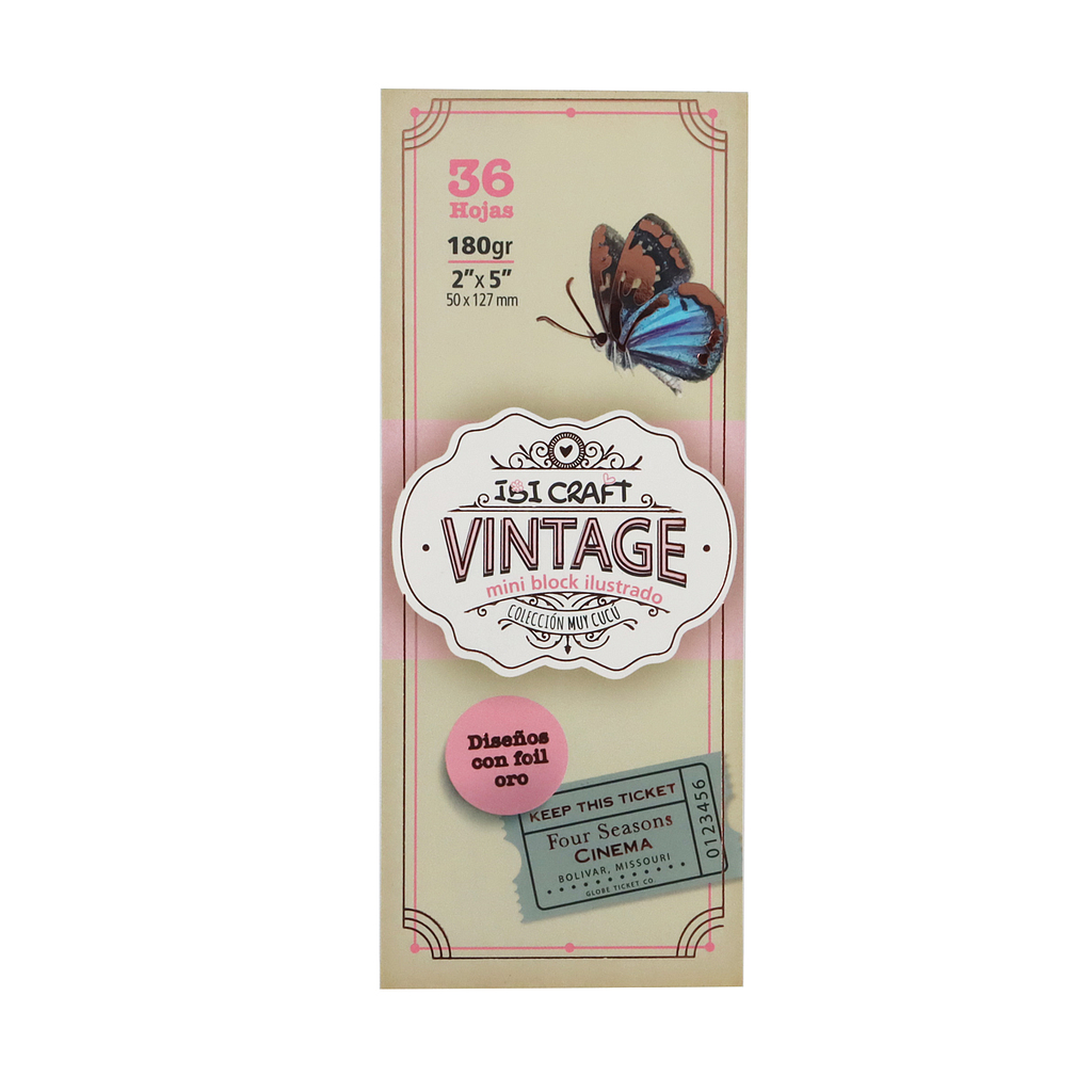 Mini block ilustrado vintage Ibi Craft