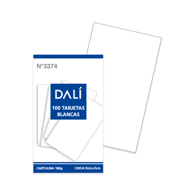 PACK 100 U. TARJETA BLANCA 5X9CM