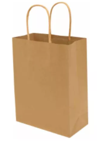 Pack Bolsas Kraft Lisa Chica Con Asa X 12 Unidades