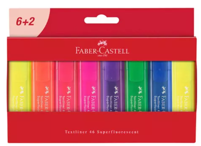 Pack X8 Resaltadores Super Faber Castell