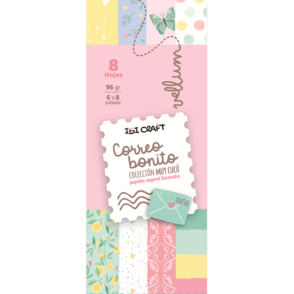 Papeles Vegetal Ilustrados Correo Bonito Ibi Craft X 8 H