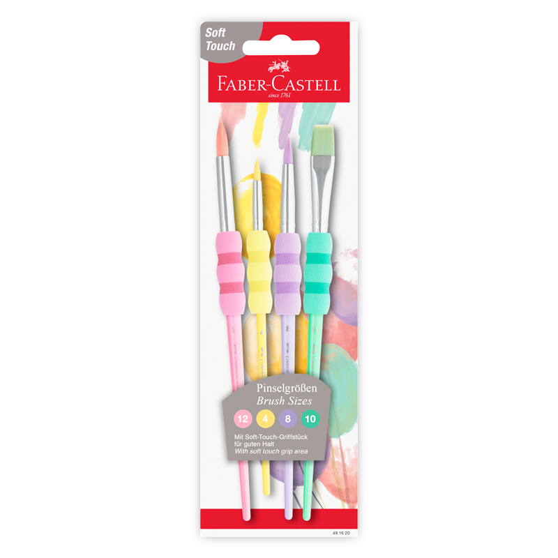 Pinceles Grip Soft Touch Faber-castell Color Pastel X4 Uds