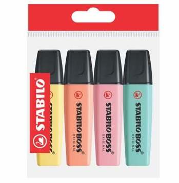 Resaltador Stabilo Boss Original Pastel x 4