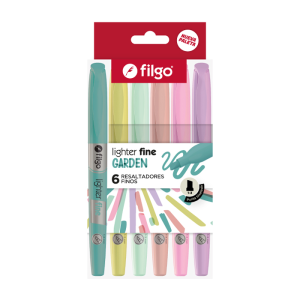resaltador Filgo lighter fine - estuche 6 garden