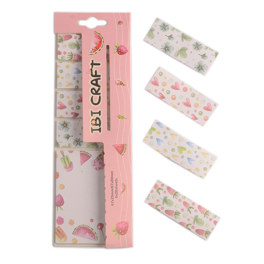 Set Notas Adhesivas Fruits, Heart &amp; Flowers Ibi Craft