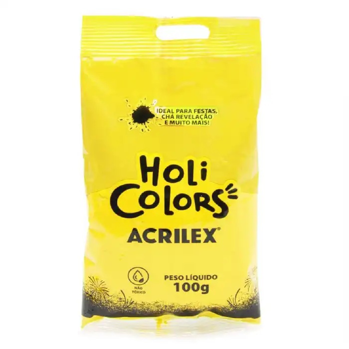 Polvo De Color Holi Colors 100 Gr Acrilex Amarillo