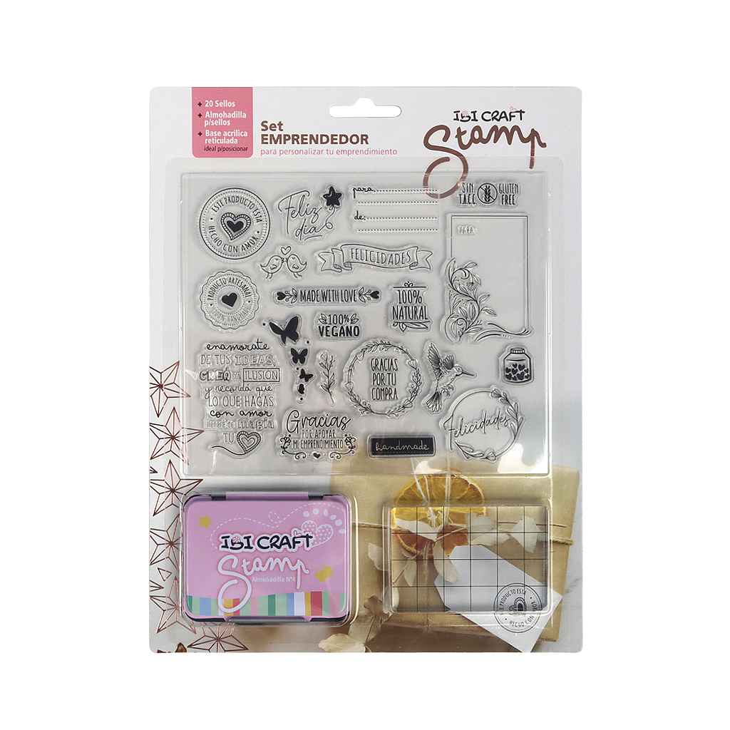 Set Sellos Emprendedor Ibi Craft Base + Almohadilla