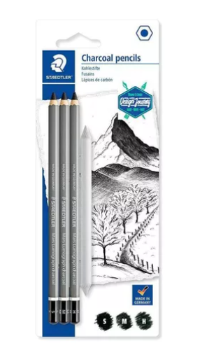 Lápiz Y Difuminador Staedtler Mars Lumograph Charcoal C/3un