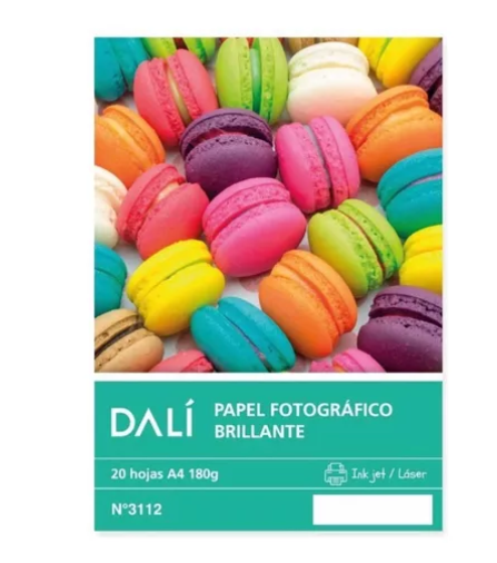 Papel Fotográfico Brillante A4 180g X 20 Hojas