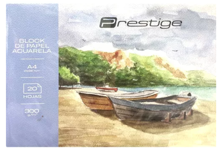 BLOC DE 20 HOJAS DE PAPEL ACUARELA PRESTIGE, A4
