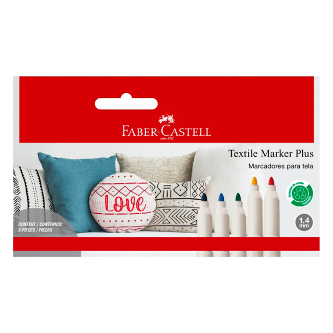 Marcadores Permanente Textil Faber Castell X5