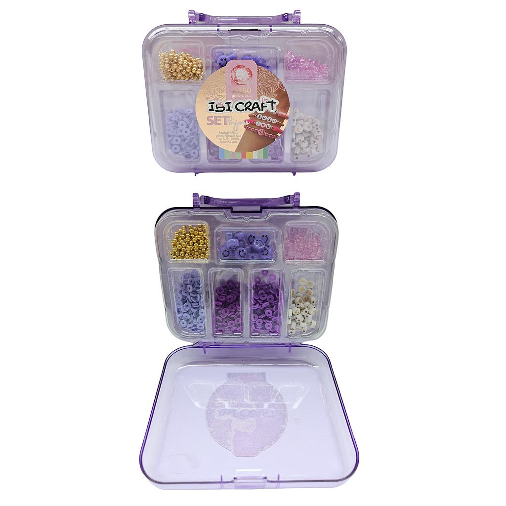 SET PARA CONFECCIÓN DE BIJOUTERIE IBI CRAFT, +450 PIEZAS, MALETÍN VIOLETA