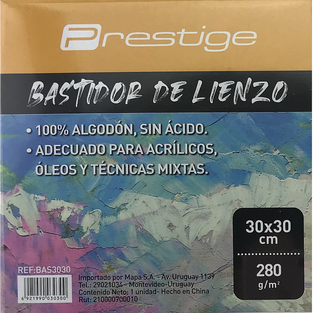 BASTIDOR LIENZO BLANCO PRESTIGE 30x30CMS