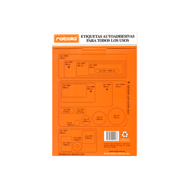 Etiqueta Adhesiva Rotola 20mm x 70mm