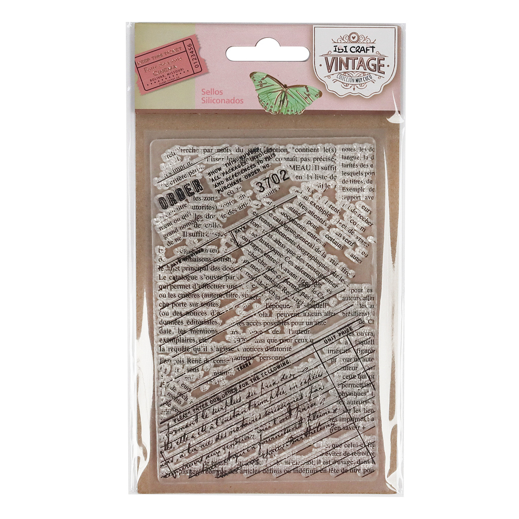 SET DE SELLOS SILICONADOS CRISTAL P/BASE ACRÍLICA IBI CRAFT, 1 PIEZA SERIE "NOTAS"