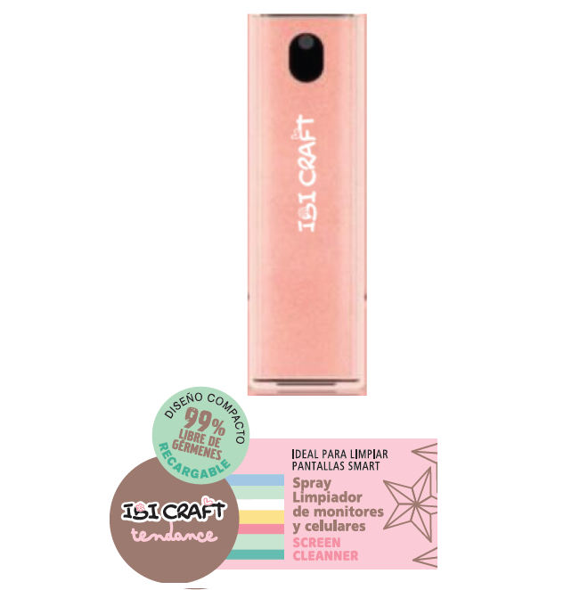 LIMPIADOR DE PANTALLAS IBI CRAFT TENDANCE, SPRAY 10ML, ROSADO