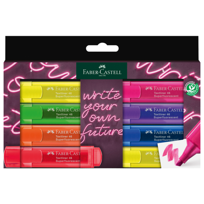 Estuche Destacador Fluo x8 Faber-Castell