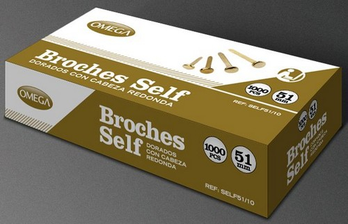 BROCHES SELF DORADOS OMEGA DE 32 MM