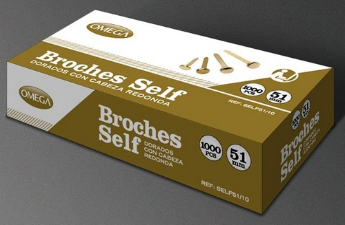 BROCHES SELF DORADOS OMEGA DE 20 MM