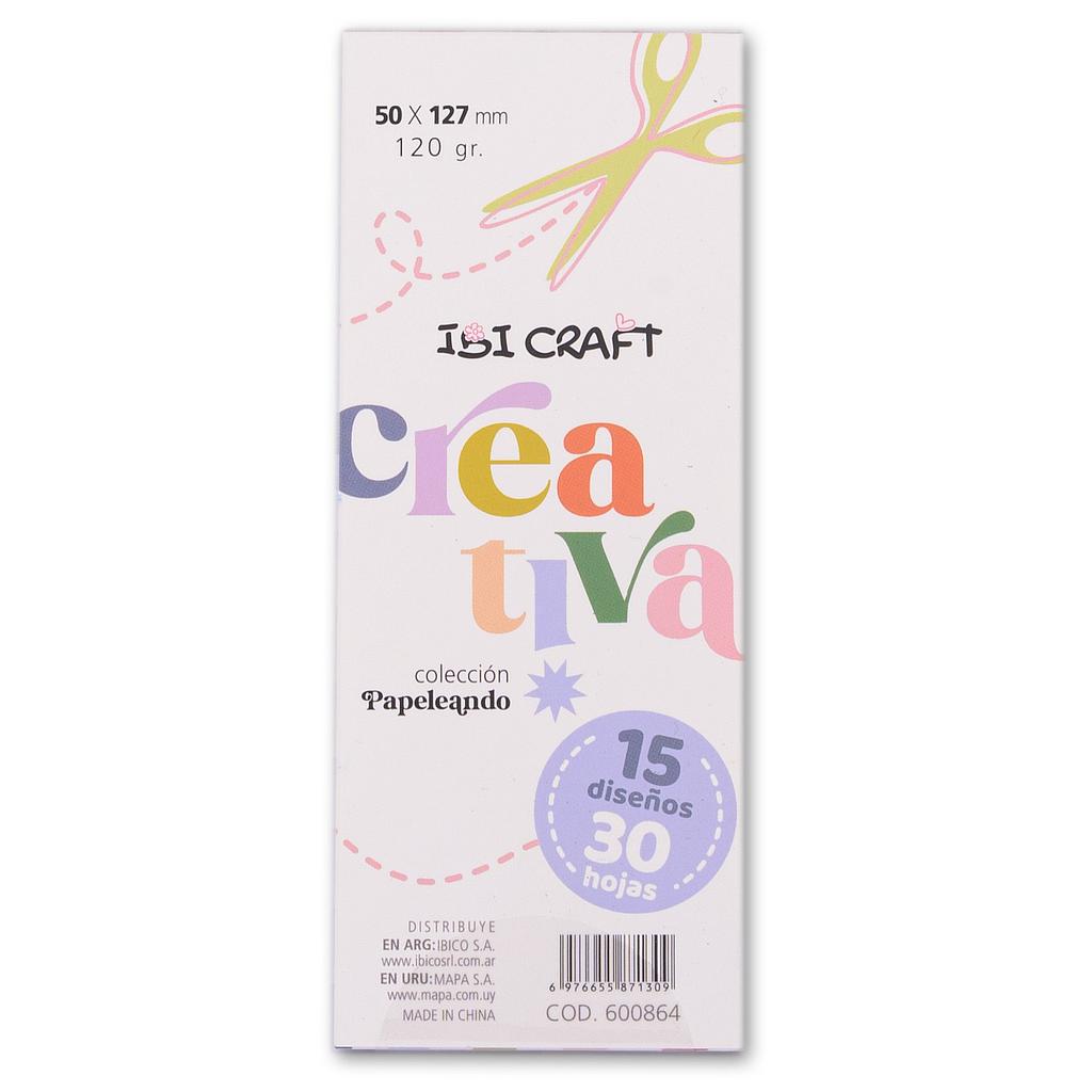 Block Ilustrado Ibi Craft 30 hojas  5x13 cm Creativa