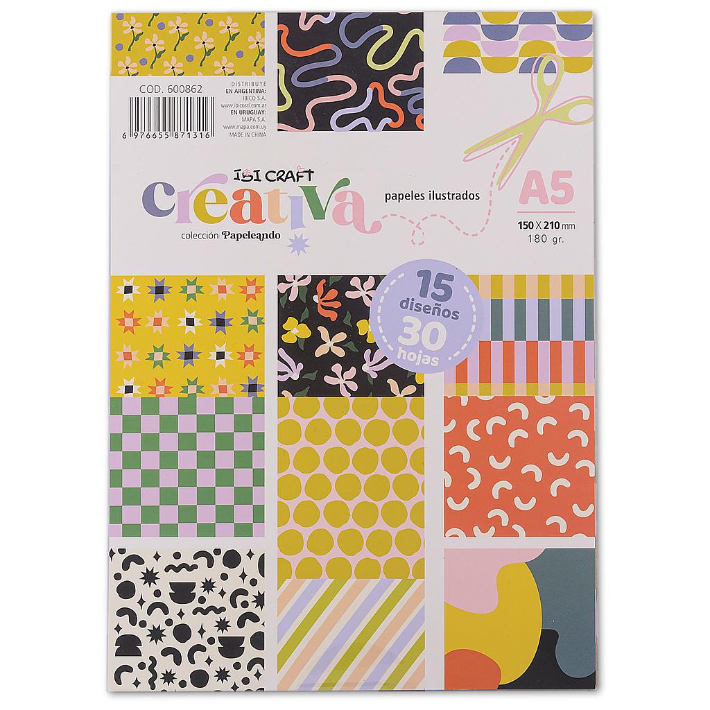 Block Papel Ilustrado Ibi Craft  15x 21 cm Creativa