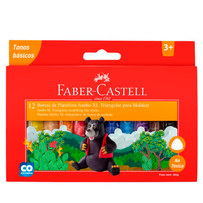 Plasticina Jumbo XL Triangular x12 Faber-Castell