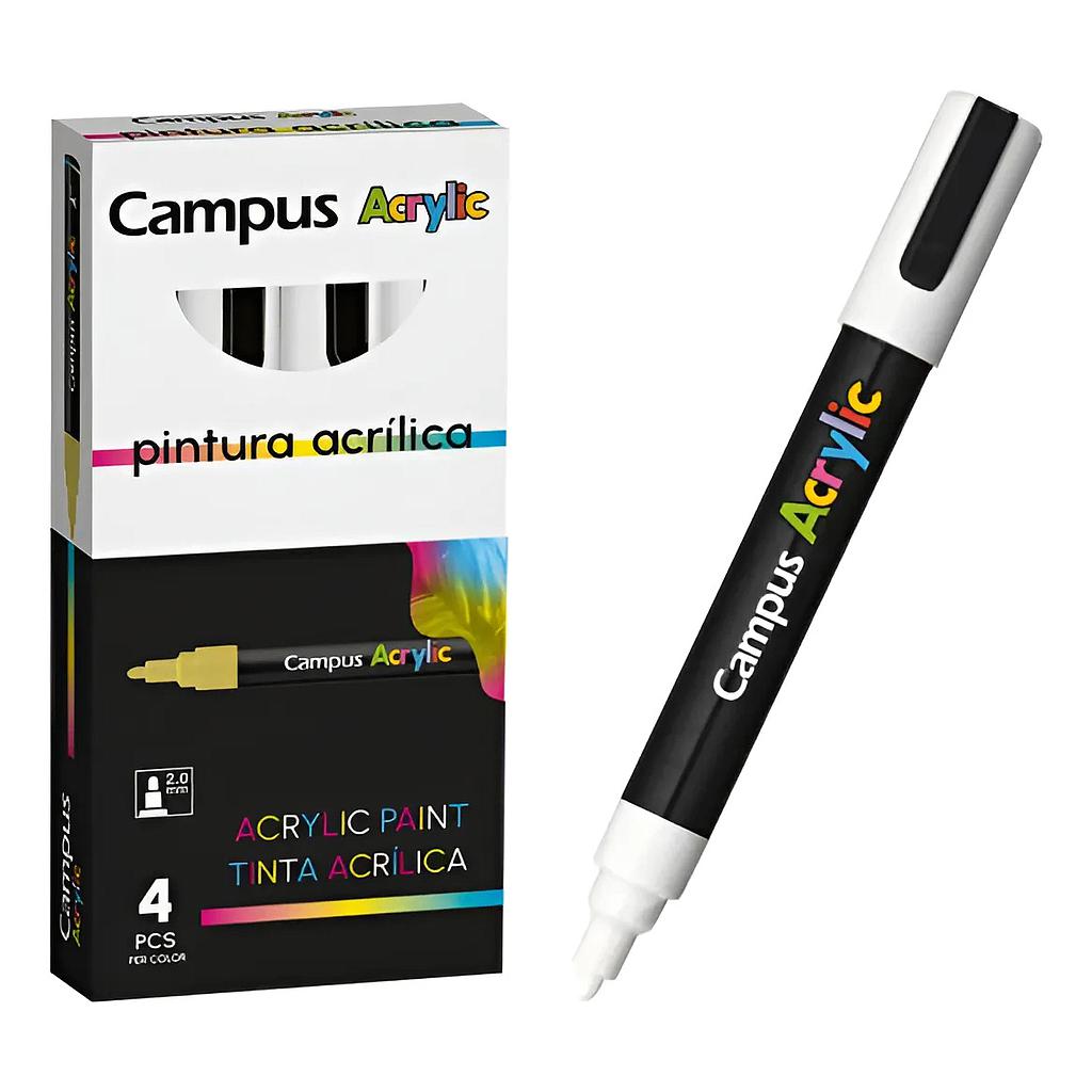 Marcador Campus Acrylic De Pintura Artística Blanco