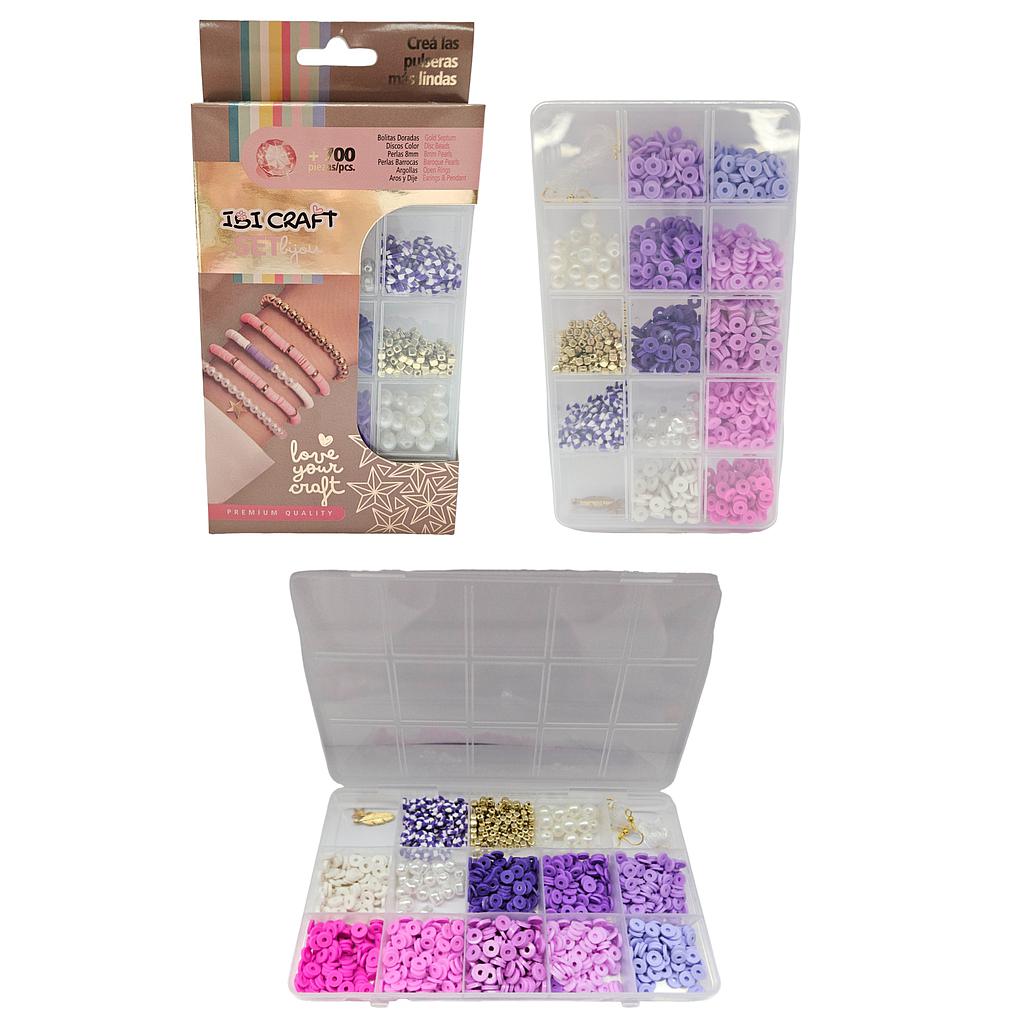 SET PARA BIJOU IBI CRAFT, +700 PIEZAS, VIOLETA