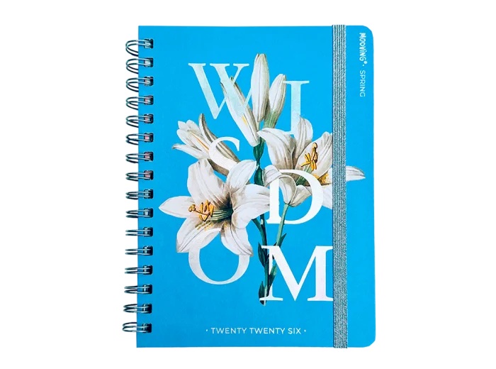 Agenda Spring Mooving semana a la vista con espiral tapa Celeste