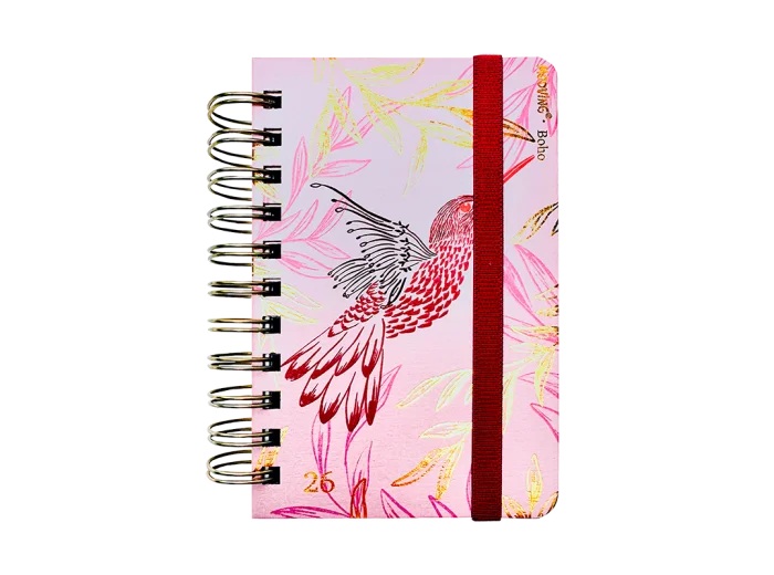 Agenda Boho Mooving Semana a la Vista Tapa Rosada