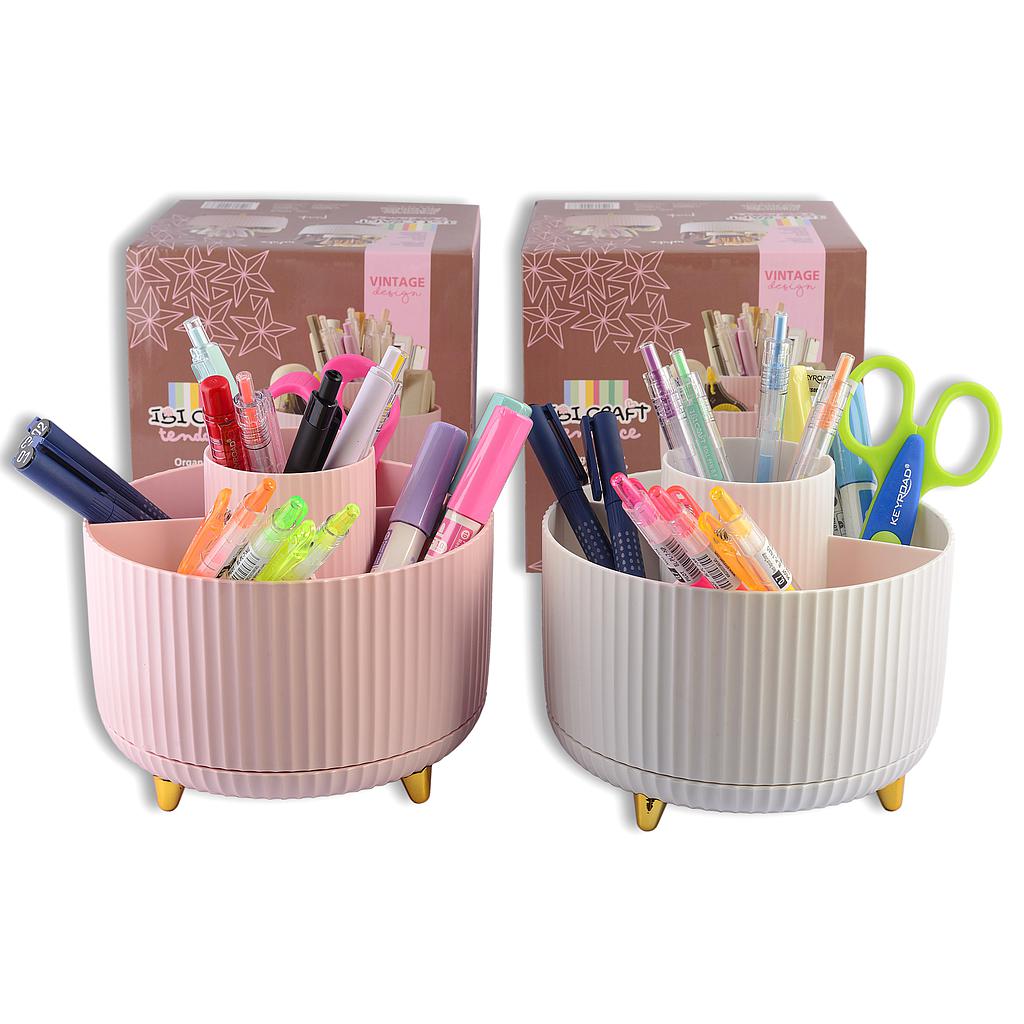 ORGANIZADOR GIRATORIO 360º DE ESCRITORIO IBI CRAFT TENDANCE ROSA