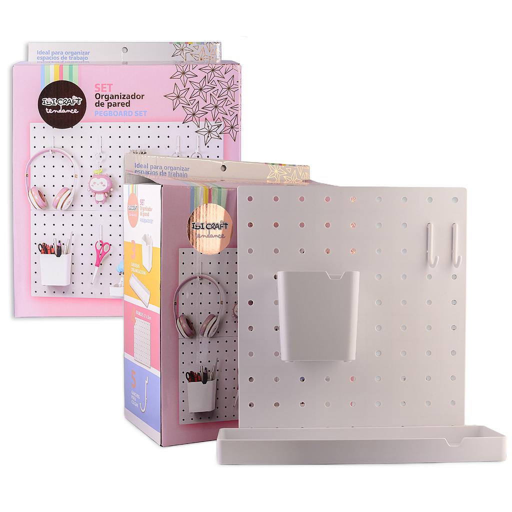 TABLERO ORGANIZADOR PERFORADO PEGBOARD IBI CRAFT Pared